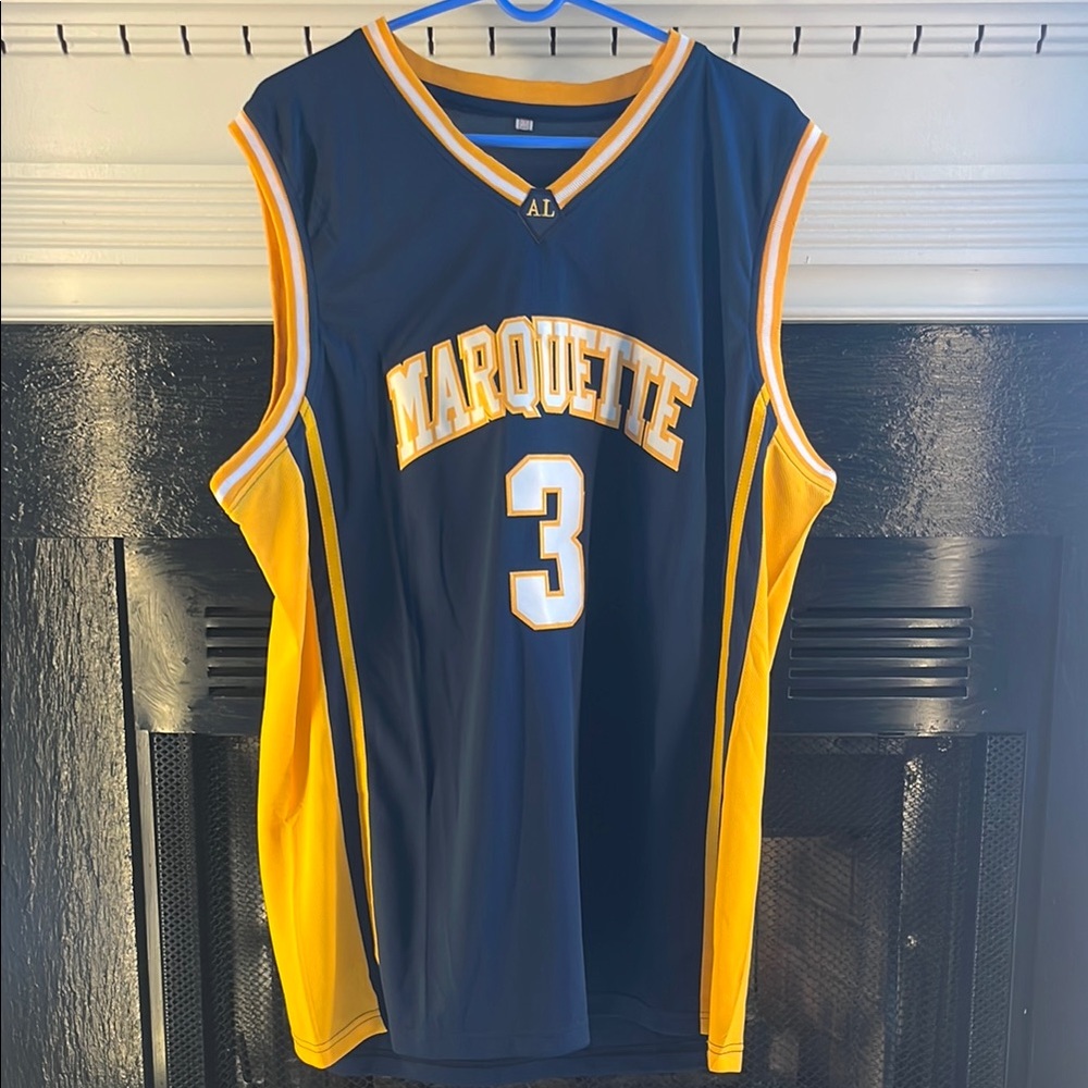 Marquette University Basketball Jersey - Dwyane Wade - Navy Yellow Mens Size XXL